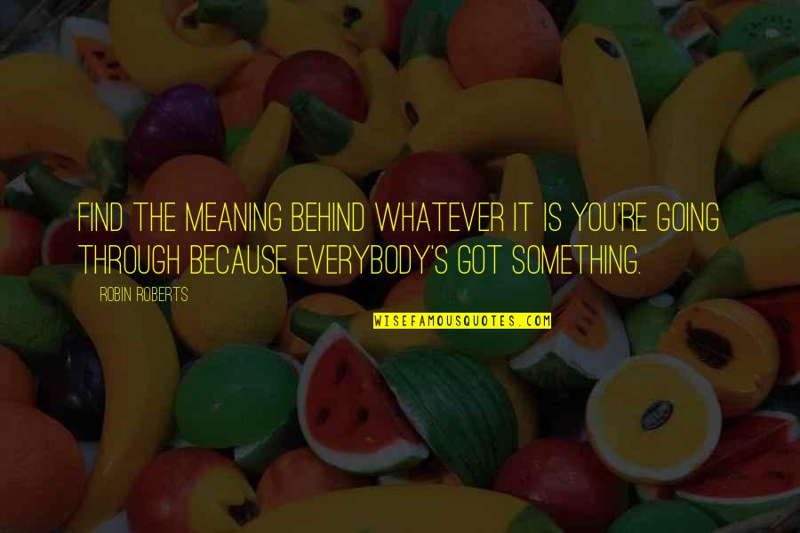 Cats Claws Quotes By Robin Roberts: Find the meaning behind whatever it is you're Cats Claws Quotes By Robin Roberts: Find the meaning behind whatever it is you're