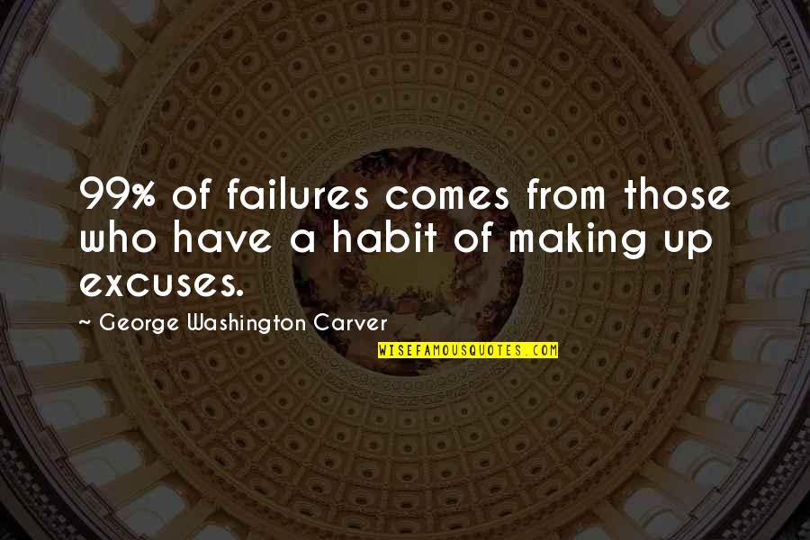 Cattaneo And Stroud Quotes By George Washington Carver: 99% of failures comes from those who have