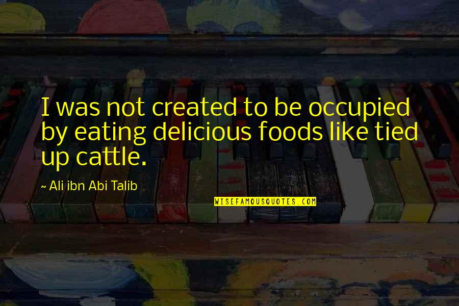 Catteau Houplines Quotes By Ali Ibn Abi Talib: I was not created to be occupied by Catteau Houplines Quotes By Ali Ibn Abi Talib: I was not created to be occupied by