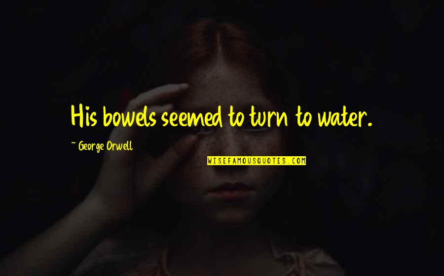 Cattier Quotes By George Orwell: His bowels seemed to turn to water. Cattier Quotes By George Orwell: His bowels seemed to turn to water.