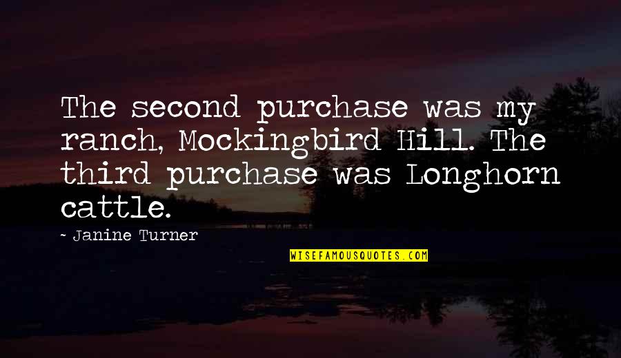 Cattle Ranch Quotes By Janine Turner: The second purchase was my ranch, Mockingbird Hill.