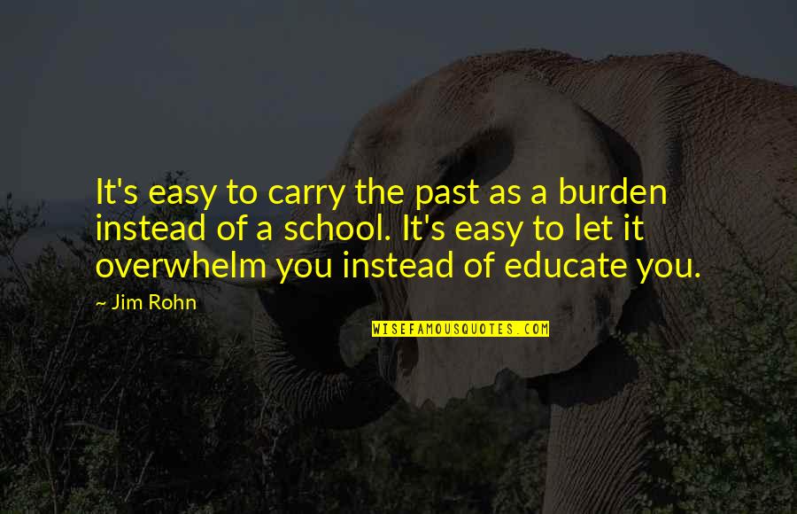 Cattleyas In Water Quotes By Jim Rohn: It's easy to carry the past as a Cattleyas In Water Quotes By Jim Rohn: It's easy to carry the past as a