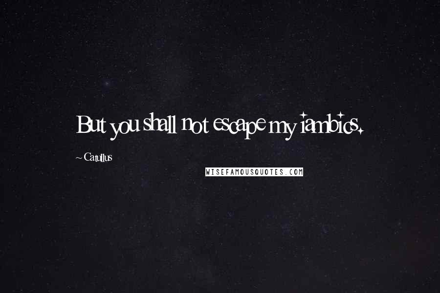 Catullus quotes: But you shall not escape my iambics.