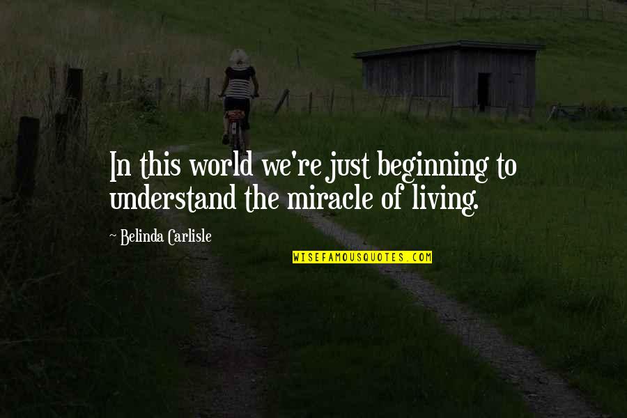 Catylast Quotes By Belinda Carlisle: In this world we're just beginning to understand