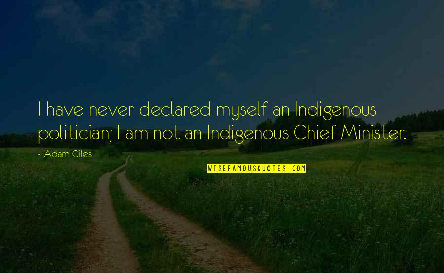 Cauchemard Quotes By Adam Giles: I have never declared myself an Indigenous politician;