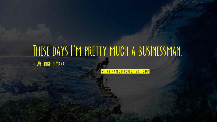 Cauduro Pintor Quotes By Wellington Mara: These days I'm pretty much a businessman. Cauduro Pintor Quotes By Wellington Mara: These days I'm pretty much a businessman.