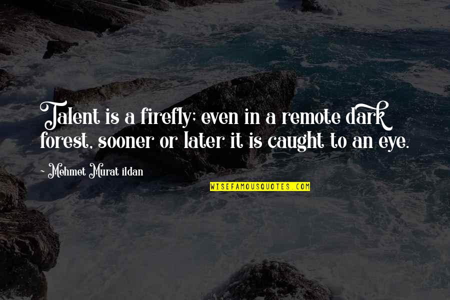 Caught My Eye Quotes By Mehmet Murat Ildan: Talent is a firefly; even in a remote