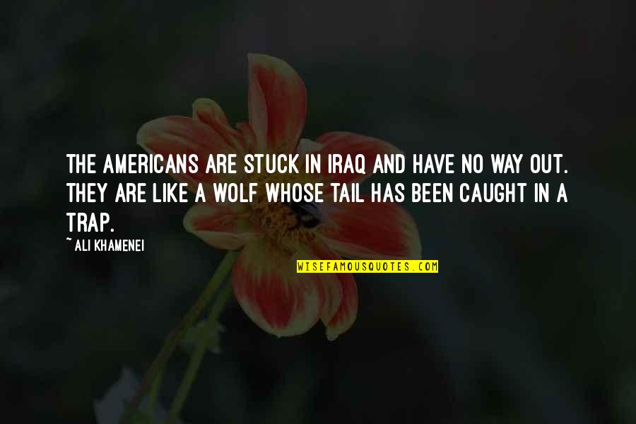 Caught Out Quotes By Ali Khamenei: The Americans are stuck in Iraq and have