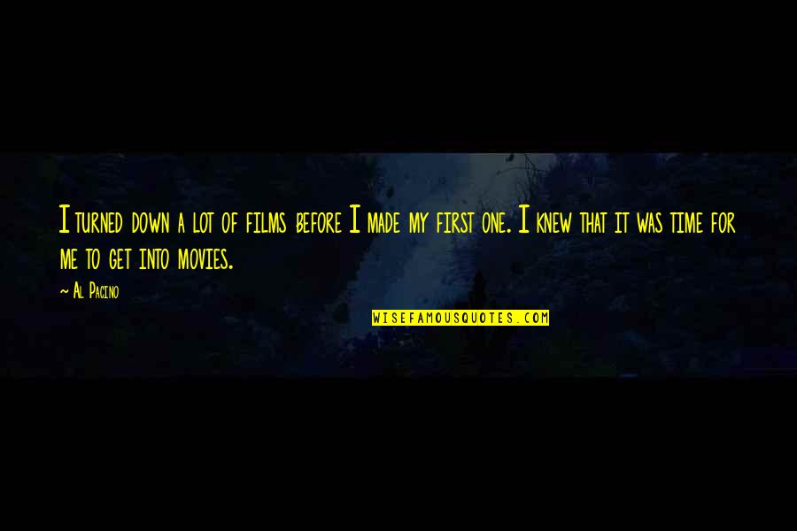 Caught Up In The Moment Quotes By Al Pacino: I turned down a lot of films before