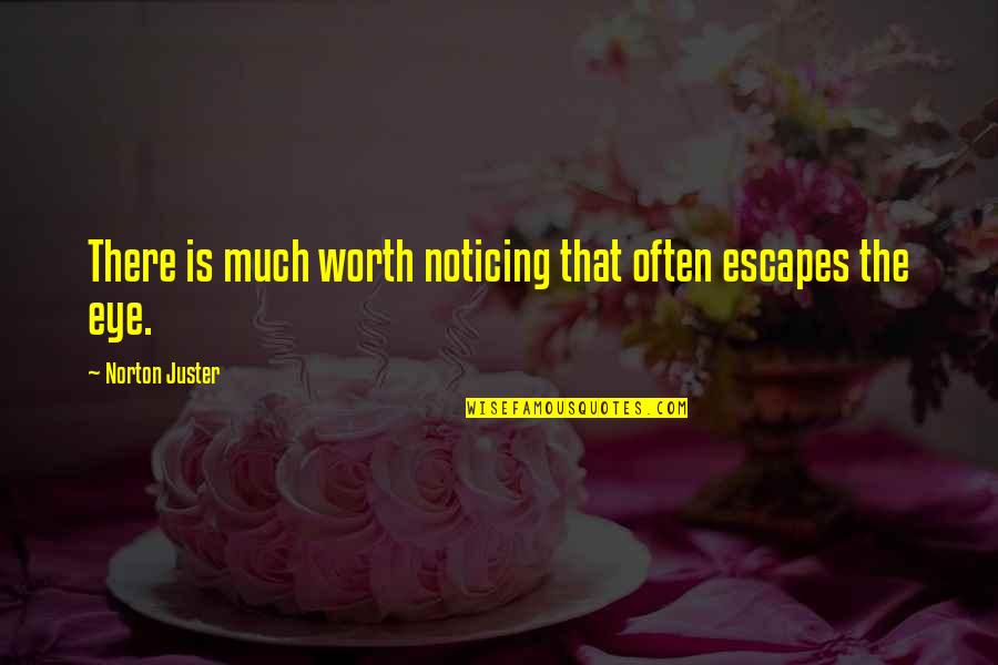 Cauje Fruta Quotes By Norton Juster: There is much worth noticing that often escapes