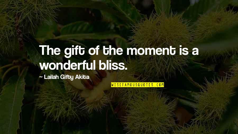 Causally Quotes By Lailah Gifty Akita: The gift of the moment is a wonderful