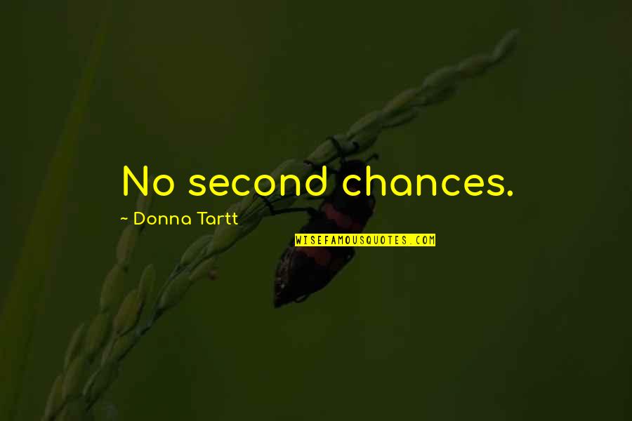 Causals Quotes By Donna Tartt: No second chances.