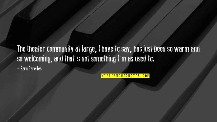 Causam Decidit Quotes By Sara Bareilles: The theater community at large, I have to Causam Decidit Quotes By Sara Bareilles: The theater community at large, I have to
