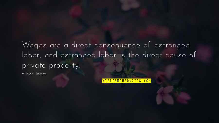 Cause And Consequence Quotes By Karl Marx: Wages are a direct consequence of estranged labor,