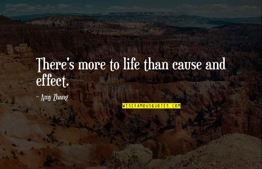 Cause And Effect Quotes By Amy Zhang: There's more to life than cause and effect.