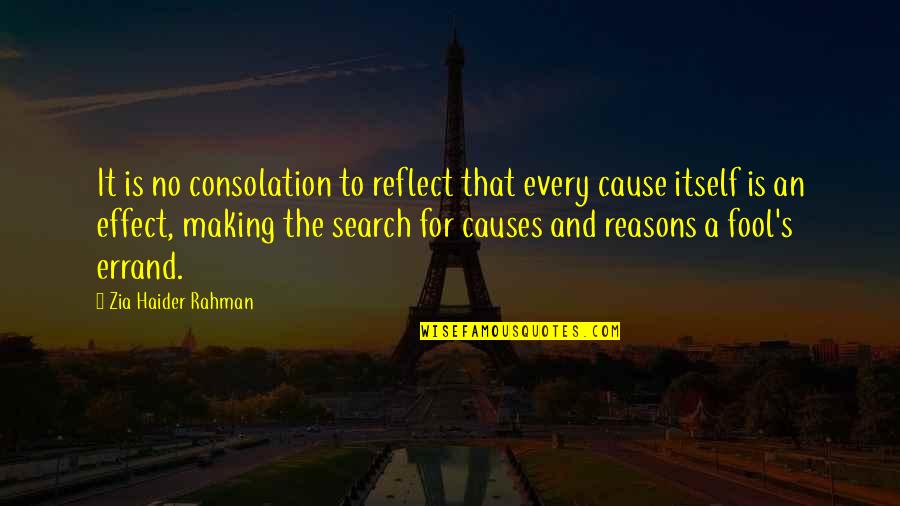 Cause And Effect Quotes By Zia Haider Rahman: It is no consolation to reflect that every