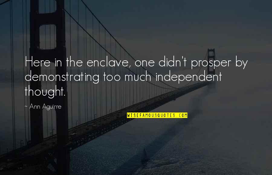 Cause Causation Quotes By Ann Aguirre: Here in the enclave, one didn't prosper by