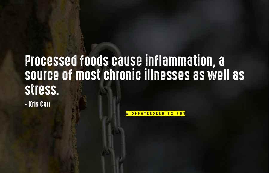 Cause Of Stress Quotes By Kris Carr: Processed foods cause inflammation, a source of most