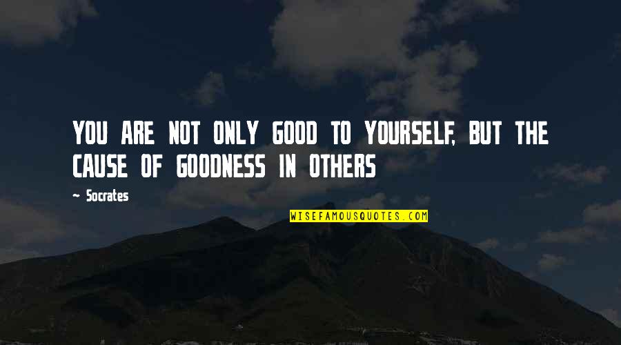 Cause Of You Quotes By Socrates: YOU ARE NOT ONLY GOOD TO YOURSELF, BUT