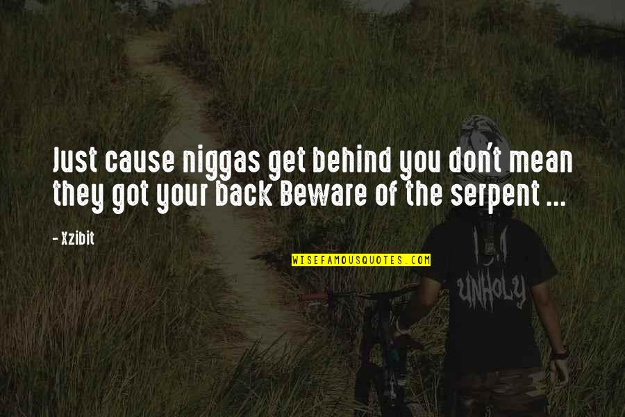 Cause Of You Quotes By Xzibit: Just cause niggas get behind you don't mean