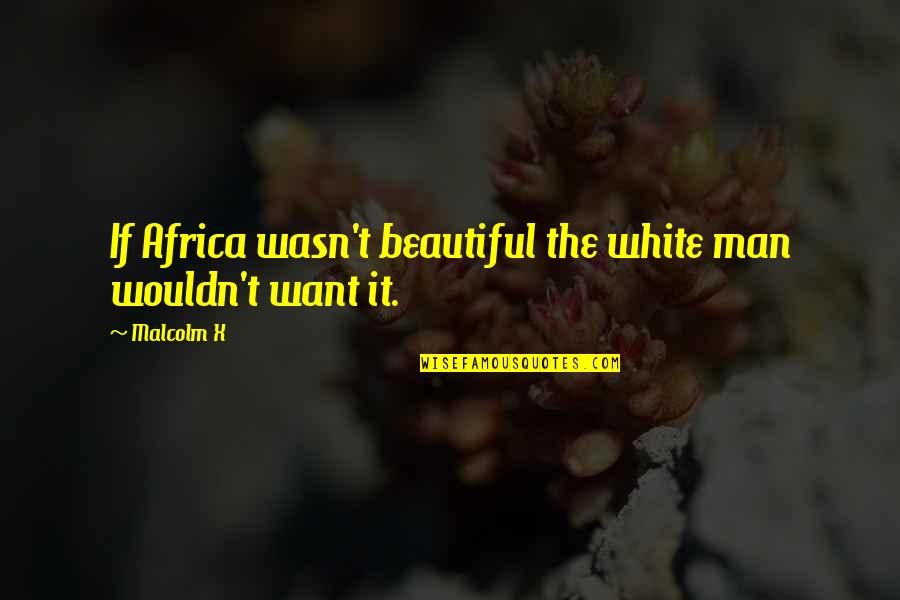 Cause Or Have Difficulty Quotes By Malcolm X: If Africa wasn't beautiful the white man wouldn't