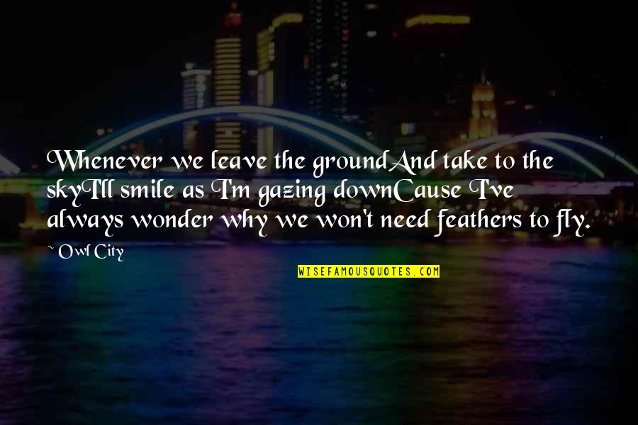 Cause'll Quotes By Owl City: Whenever we leave the groundAnd take to the Cause'll Quotes By Owl City: Whenever we leave the groundAnd take to the