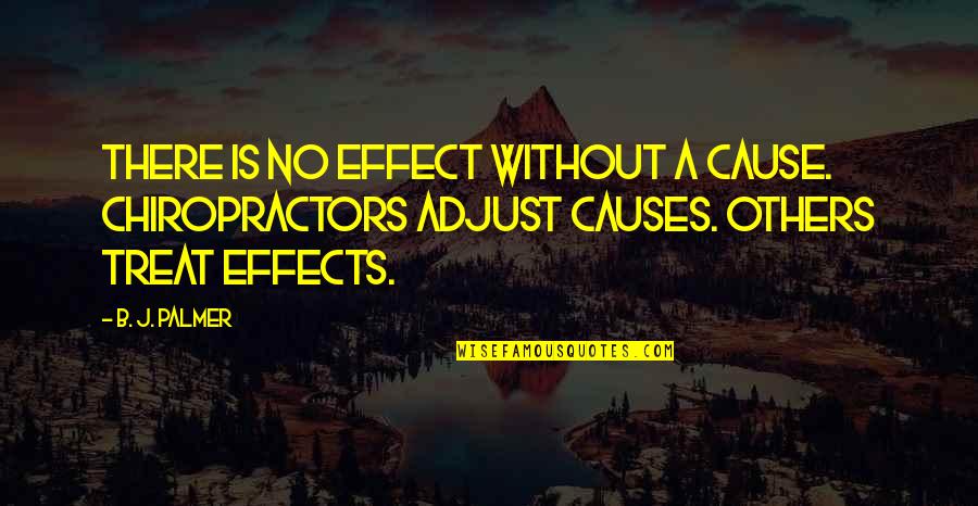 Causes And Effects Quotes By B. J. Palmer: There is no effect without a cause. Chiropractors