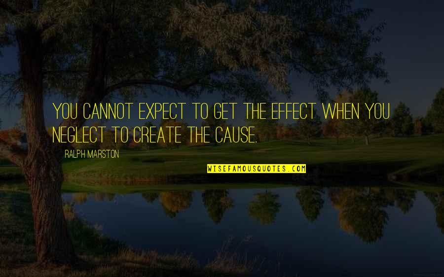 Causes And Effects Quotes By Ralph Marston: You cannot expect to get the effect when