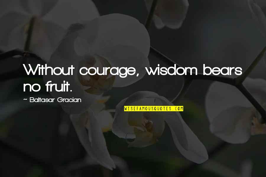 Causing Strife Quotes By Baltasar Gracian: Without courage, wisdom bears no fruit.
