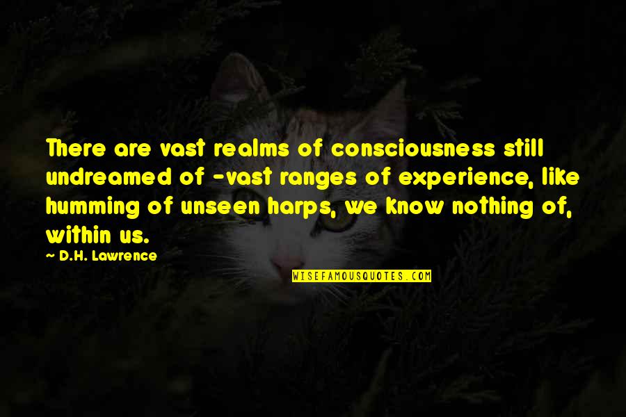 Cautarea Adrului Quotes By D.H. Lawrence: There are vast realms of consciousness still undreamed
