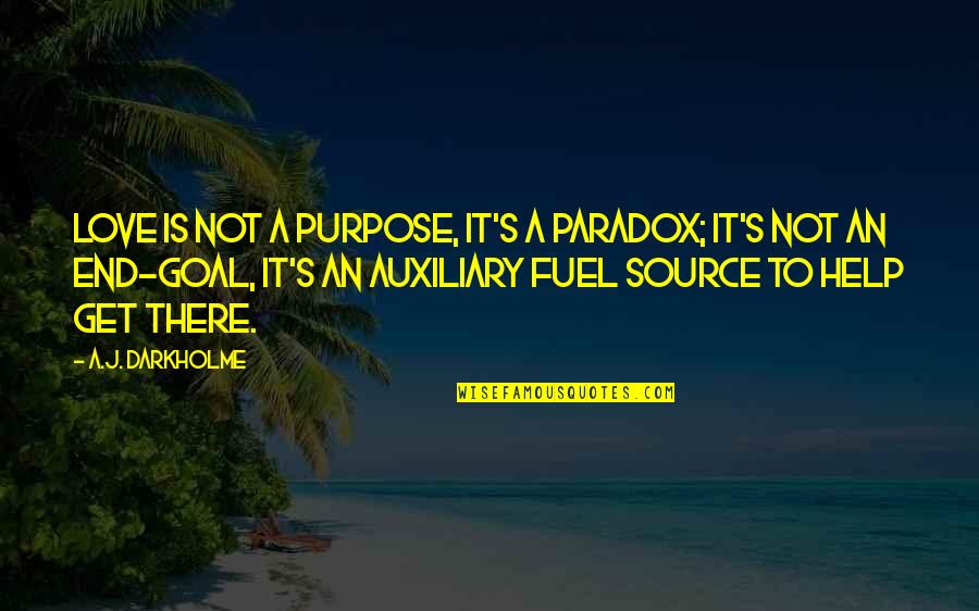 Caution In Love Quotes By A.J. Darkholme: Love is not a purpose, it's a paradox;