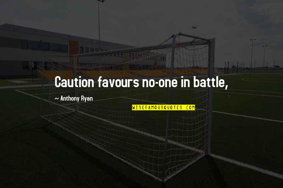 Caution Quotes By Anthony Ryan: Caution favours no-one in battle,