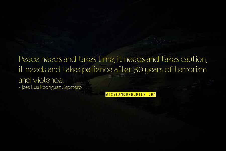 Caution Quotes By Jose Luis Rodriguez Zapatero: Peace needs and takes time, it needs and