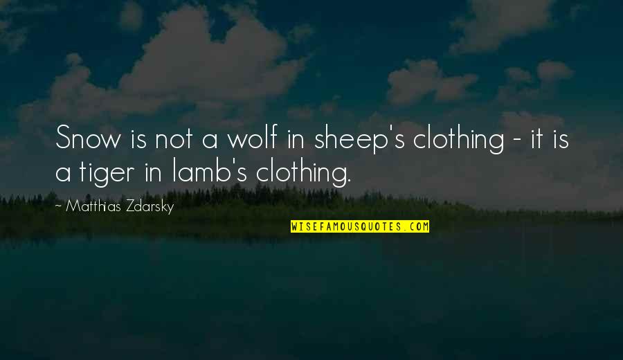 Cautionary Quotes By Matthias Zdarsky: Snow is not a wolf in sheep's clothing