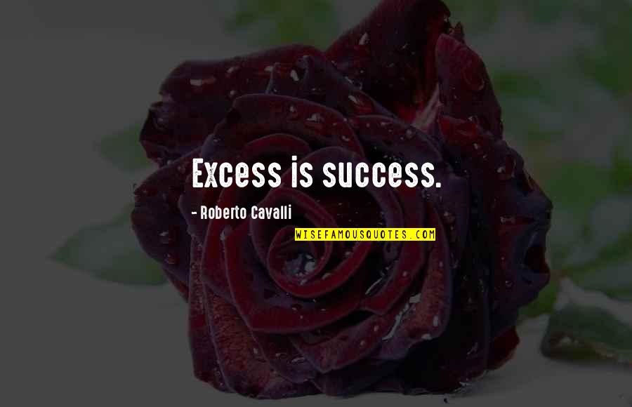 Cavalli Quotes By Roberto Cavalli: Excess is success. Cavalli Quotes By Roberto Cavalli: Excess is success.