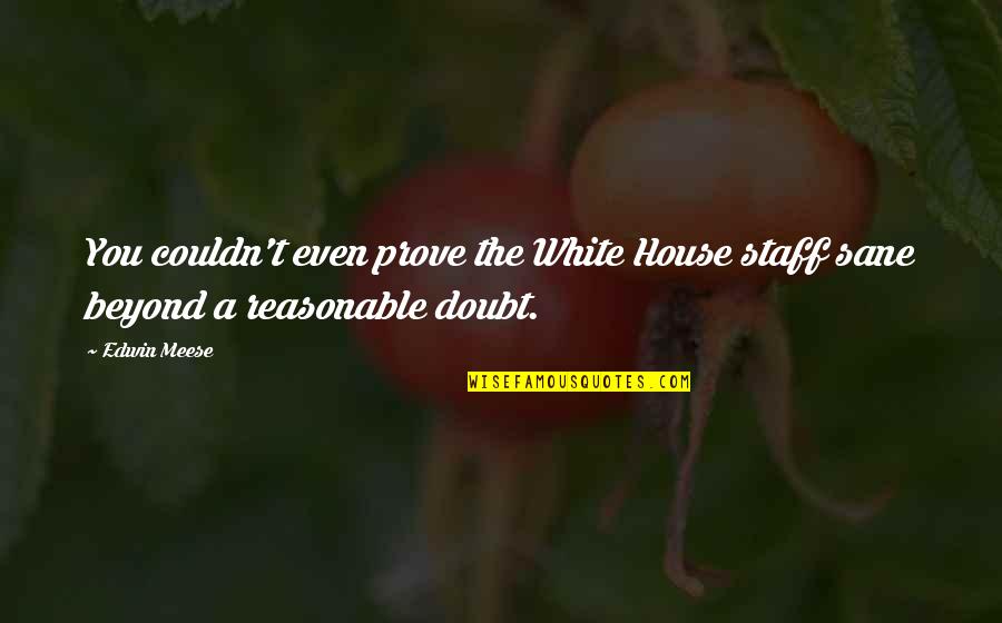 Cavalries And Infantries Quotes By Edwin Meese: You couldn't even prove the White House staff
