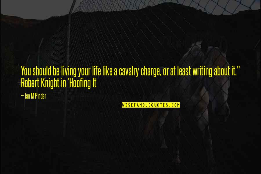 Cavalry Charge Quotes By Ian M Pindar: You should be living your life like a