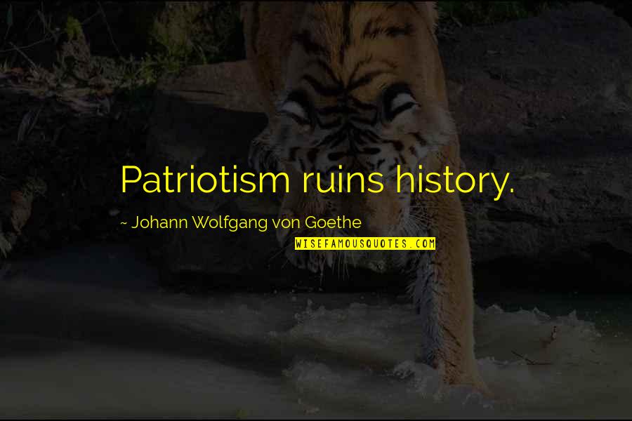 Cavalryman Steakhouse Quotes By Johann Wolfgang Von Goethe: Patriotism ruins history.