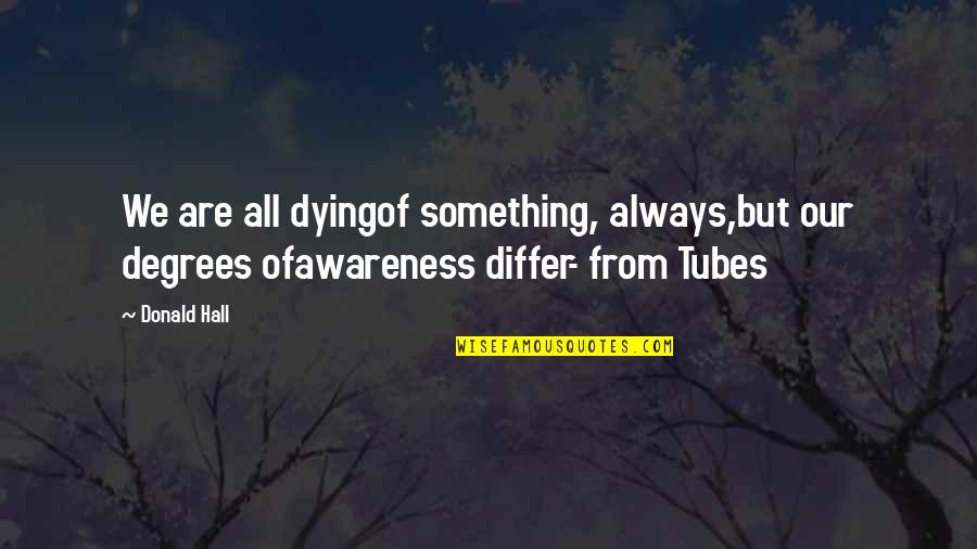 Cavarsela Significato Quotes By Donald Hall: We are all dyingof something, always,but our degrees
