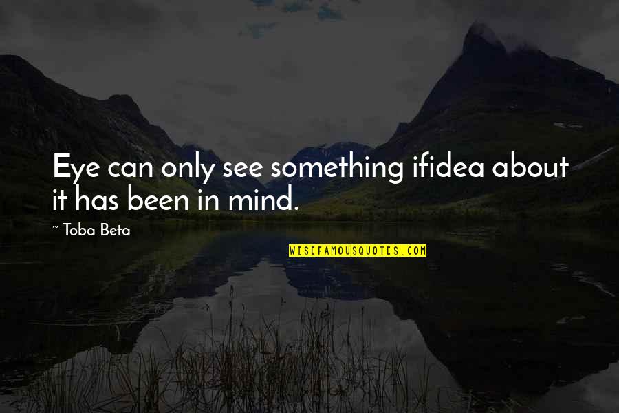 Cave Drawings Quotes By Toba Beta: Eye can only see something ifidea about it