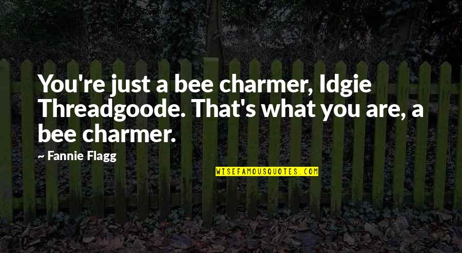 Cavity Sliders Quotes By Fannie Flagg: You're just a bee charmer, Idgie Threadgoode. That's
