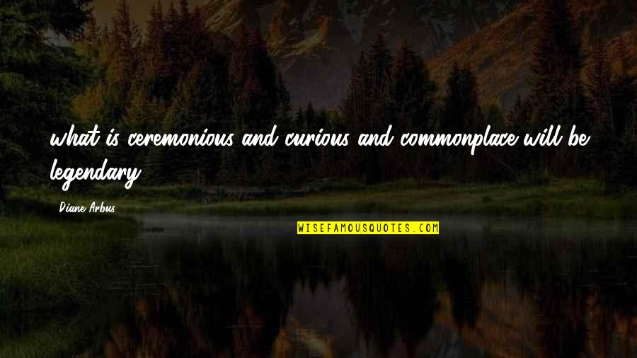 Caymans Quotes By Diane Arbus: what is ceremonious and curious and commonplace will