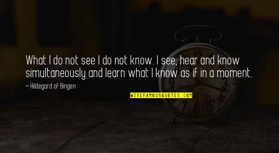 Caze Quotes By Hildegard Of Bingen: What I do not see I do not