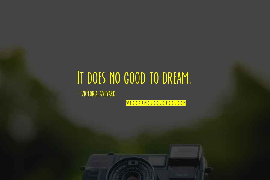 Cazes Rivesaltes Quotes By Victoria Aveyard: It does no good to dream. Cazes Rivesaltes Quotes By Victoria Aveyard: It does no good to dream.