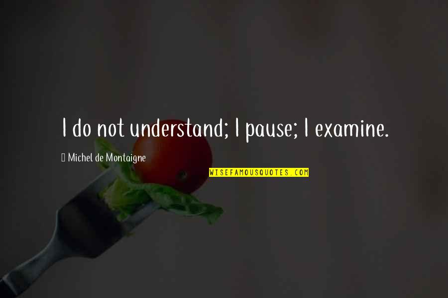 Cboe Detailed Quote Quotes By Michel De Montaigne: I do not understand; I pause; I examine. Cboe Detailed Quote Quotes By Michel De Montaigne: I do not understand; I pause; I examine.