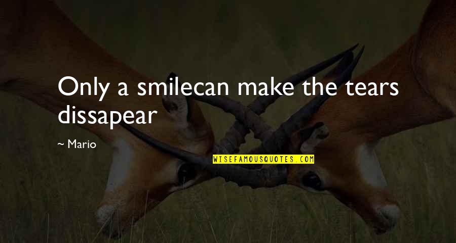 Ccef Counseling Quotes By Mario: Only a smilecan make the tears dissapear