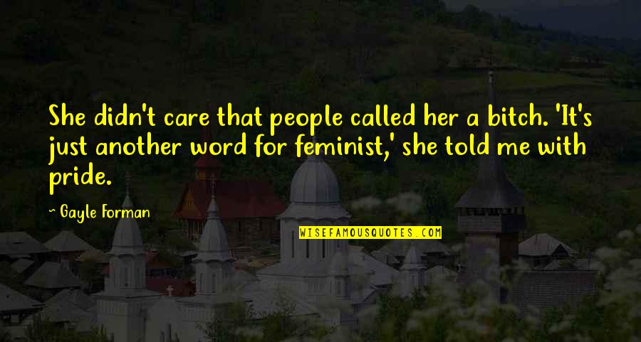 Ccfcu Quotes By Gayle Forman: She didn't care that people called her a