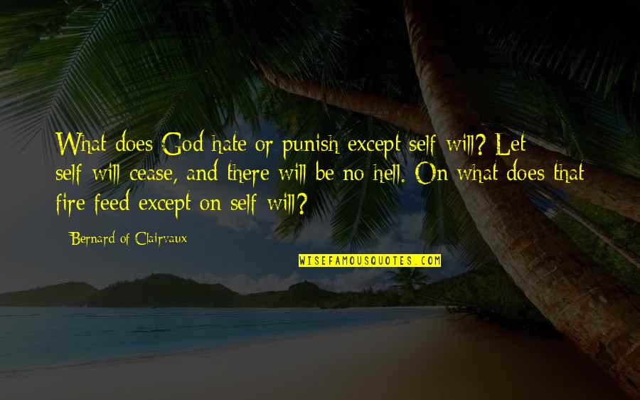 Cease Fire Quotes By Bernard Of Clairvaux: What does God hate or punish except self-will?