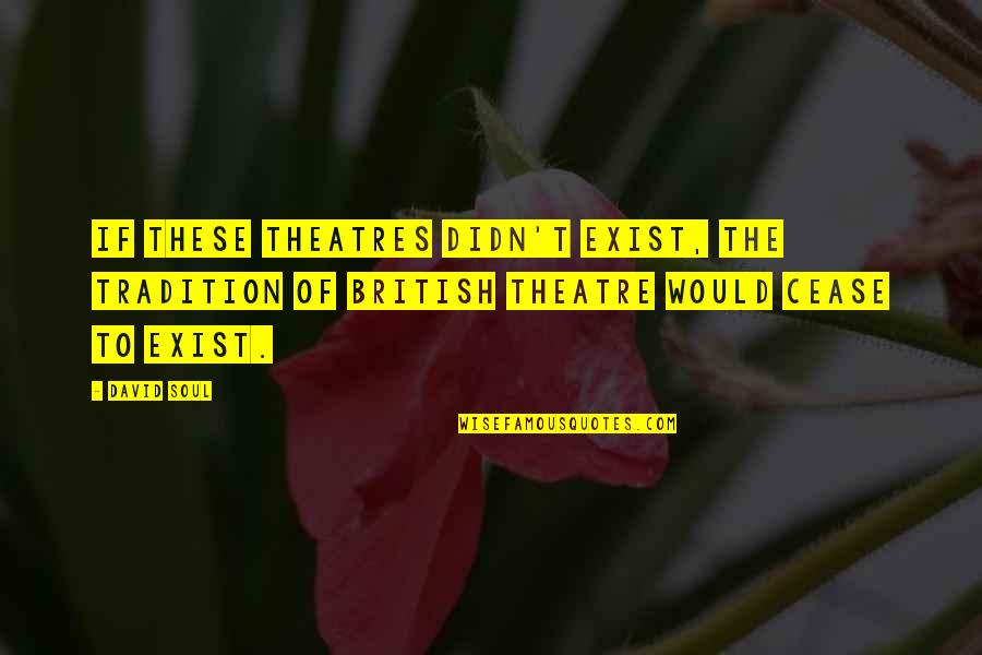 Cease To Exist Quotes By David Soul: If these theatres didn't exist, the tradition of