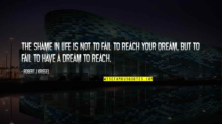 Cebimdeki Kelimeler Quotes By Robert J Kriegel: The shame in life is not to fail